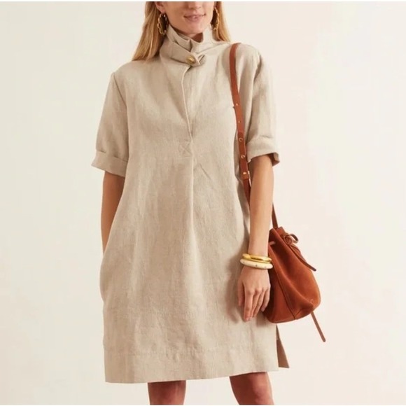 Malene Birger Dresses & Skirts - By Malene Birger Gustavsson Double Face Linen Dress in Neutral Size 36 US Small